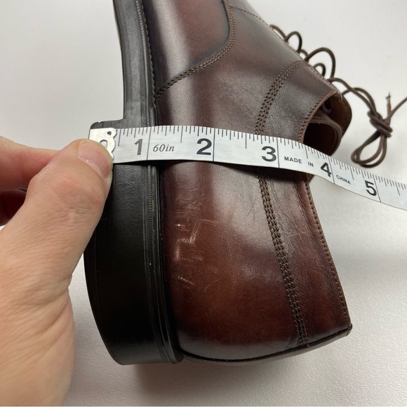Santoni Cap Toe Oxford Derby Shoe Burgundy Leather Mens US Size 11.5 M - Picture 11 of 13